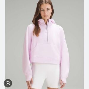 Lululemon half zip oversized scuba meadowsweet pink